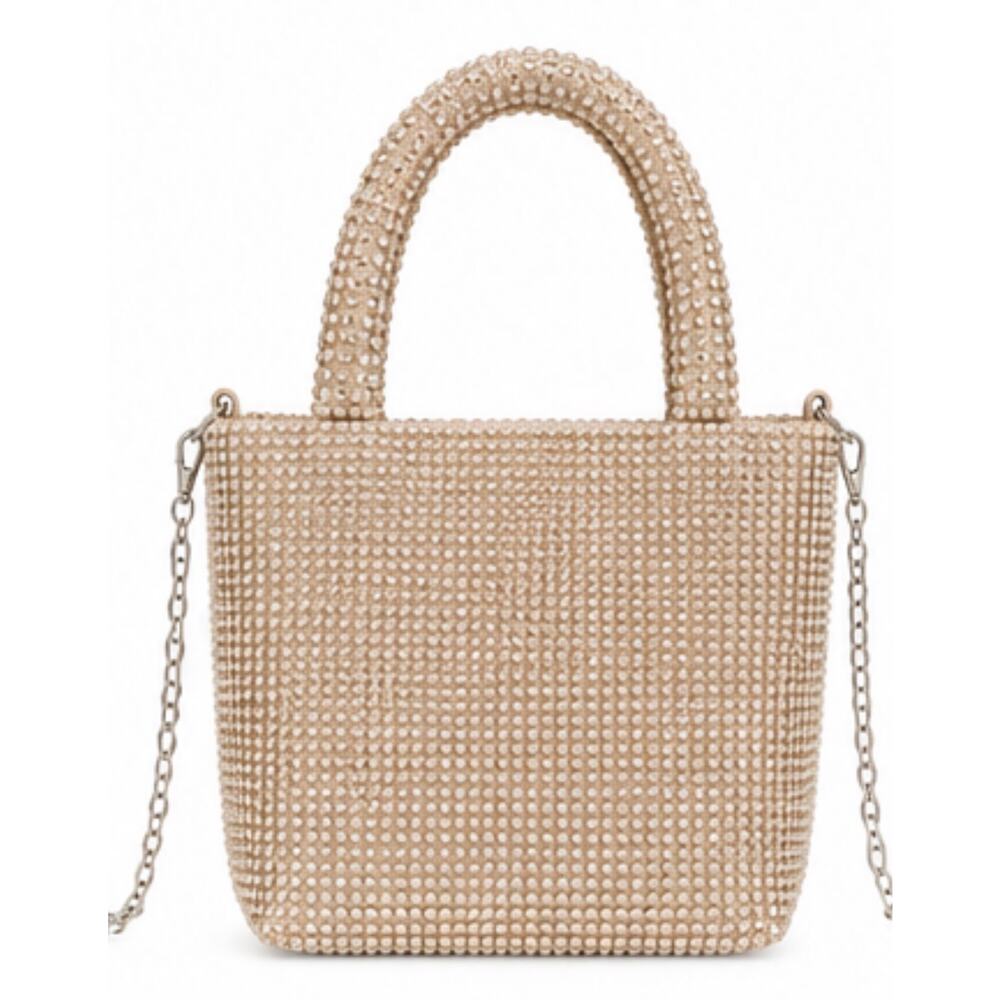 essica McClintock NWT Honey AB Rhinestone Evening Mini Tote Bag - Picture 7 of 9